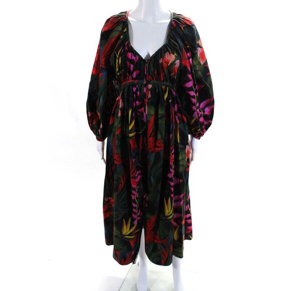 Rebecca Christen Womens Striped Button Down A Line Dress Blue Purple Size Small - Picture 7 of 10